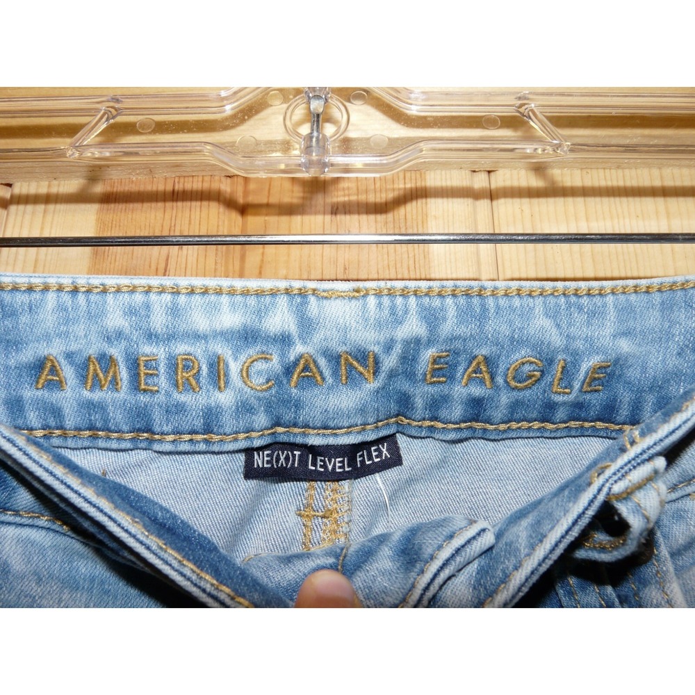 American Eagle Next Level Flex Skinny Blue Jeans Mens 31 x 30 Distressed‎ - Picture 5 of 11